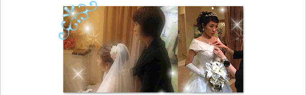 ドレスフィッティング、打ち合わせの様子